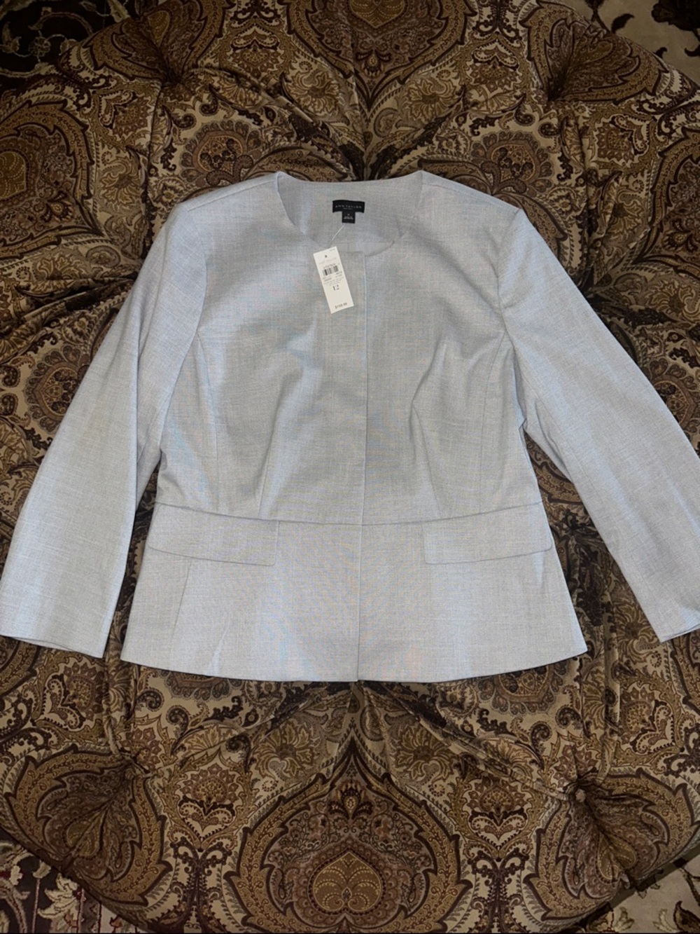 NWT Ann Taylor Light Gray Women's Peplum Blazer size 12